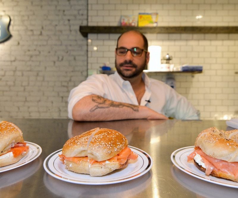 bagels with lox and cream cheese from Shelsky's of Brooklyn