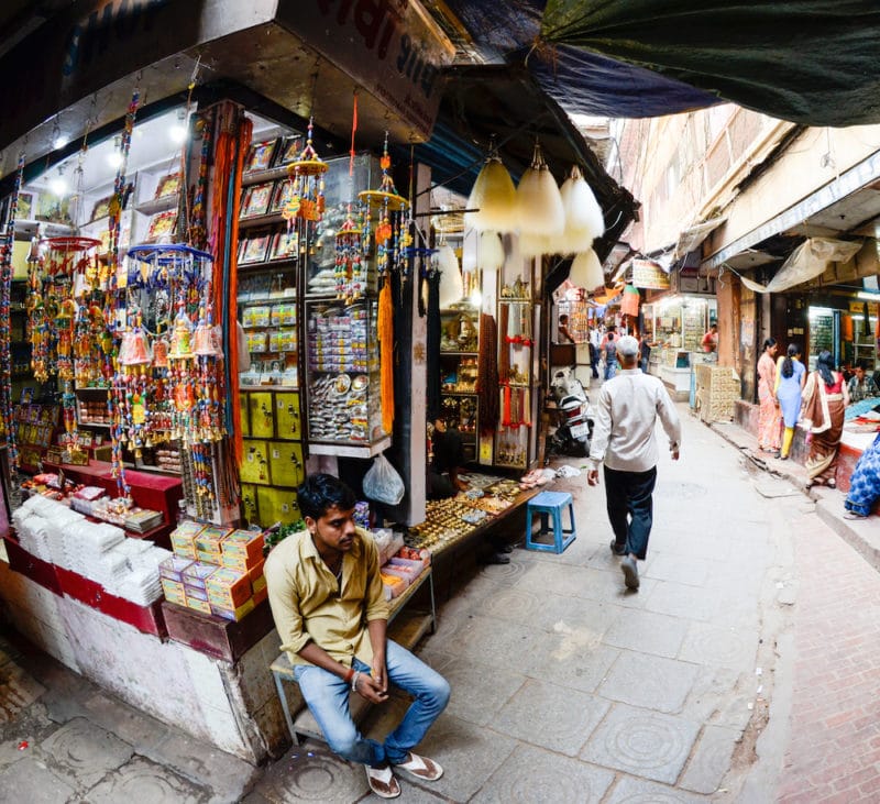 streets of Varanasi, where bhang lassi is legal