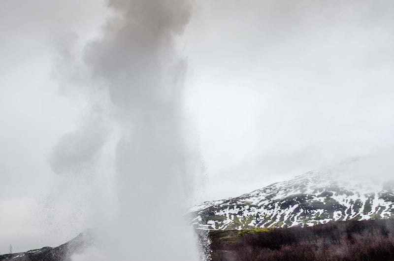 eruptions of steam and water in iceland's golden circle