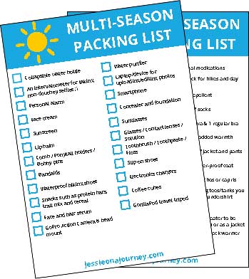 multi-season packing list