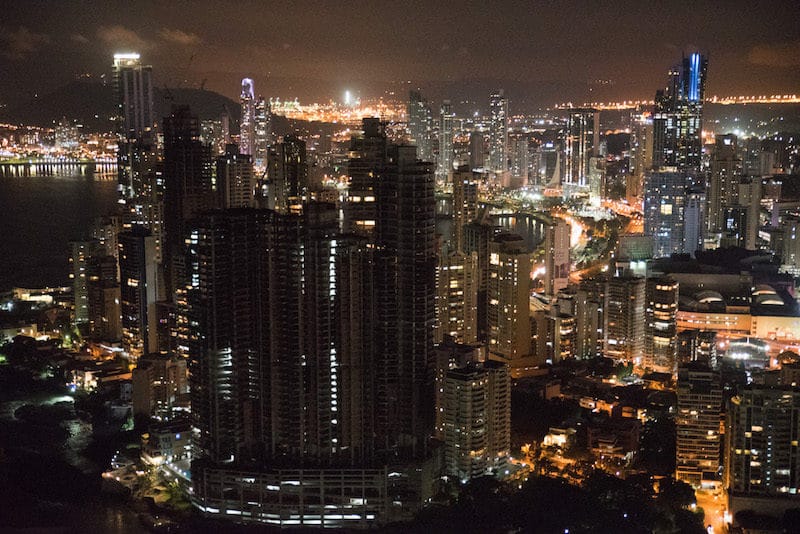 panama city cityscape at night 
