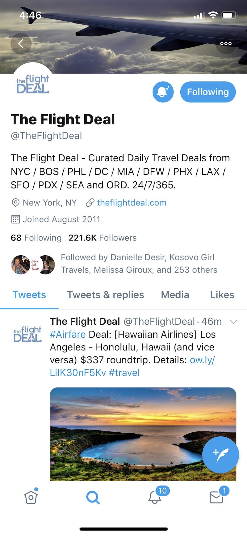 the flight deal on twitter