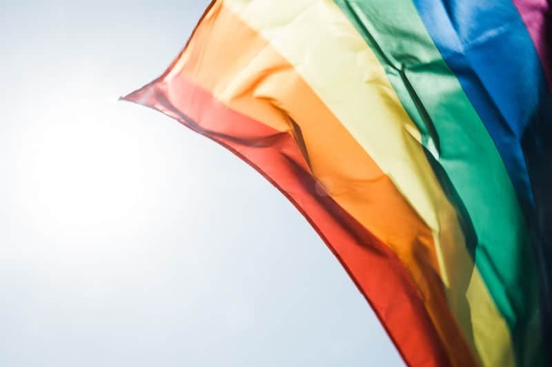 gay pride flag helping to celebrate bisexual travel 