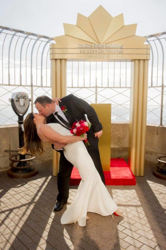 Wedding at the Empire State Building which is one of the top places in NYC to take pictures