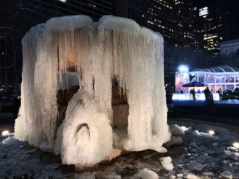 Bryant Park Frozen Fountain, Manhattan, NYC