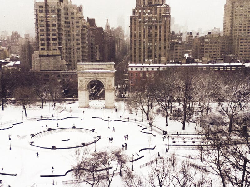 Washington Square Park in Winter, Greenwich Village, NYC