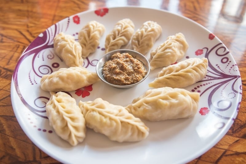 Nepalese momos on a Nepal food tour + cooking class