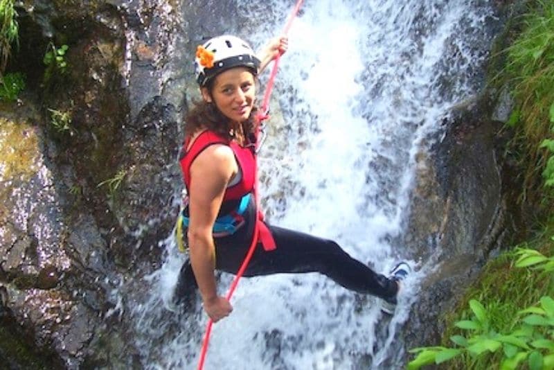 extreme travel adventures waterfall rappelling in Majorca, Spain
