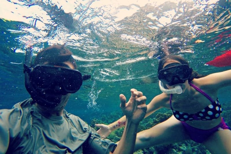 Snorkeling on a trip to Honduras