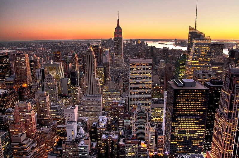 Take in a New York night view from Top of the Rock