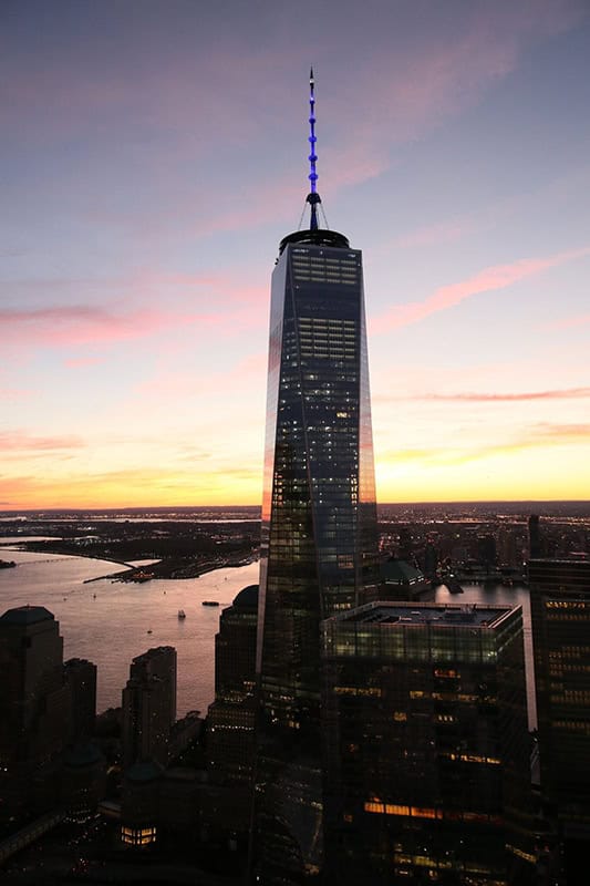 Get the best NYC Instagram shots from the One World Trade at sunset