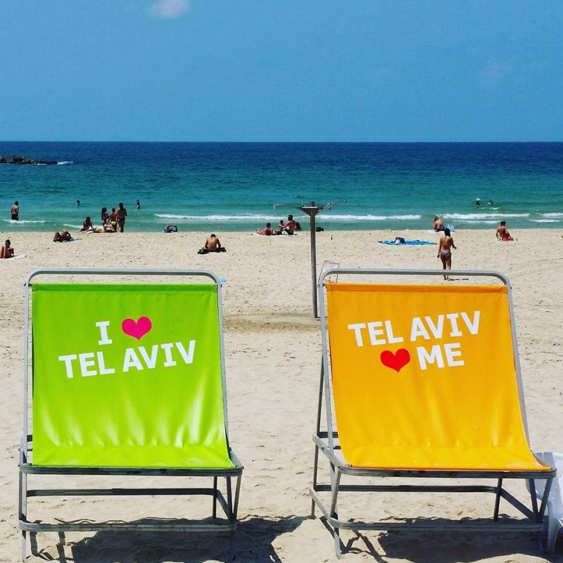 Relaxing on the beach during a Tel Aviv solo female travel experience