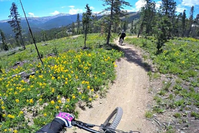 Downhill mountain biking in Colorado during a vacation in the United States