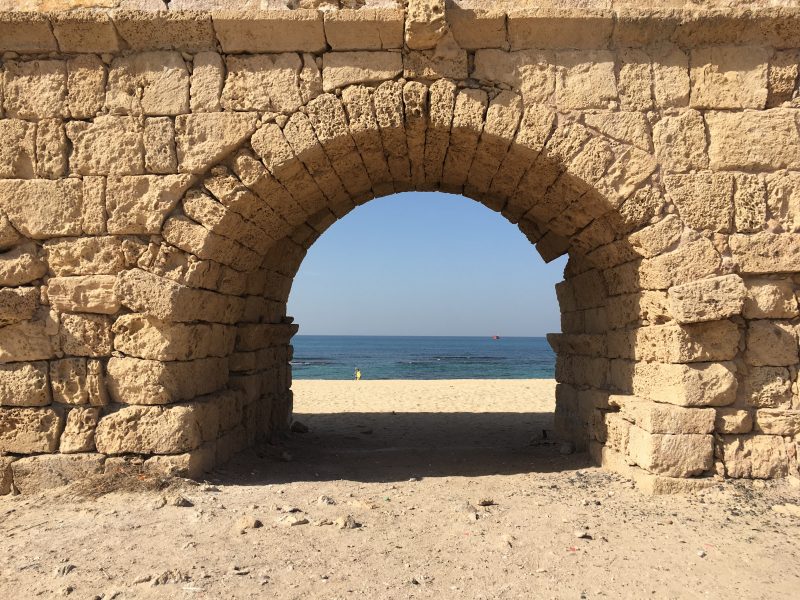 Traveling Israel and vsiiting Caesarea, the Aqueduct