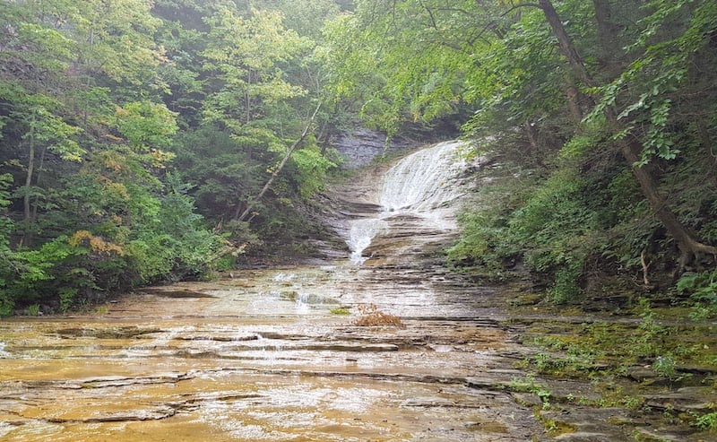 Robert H. Treman State Park offers hiking in Upstate New York to a waterfall