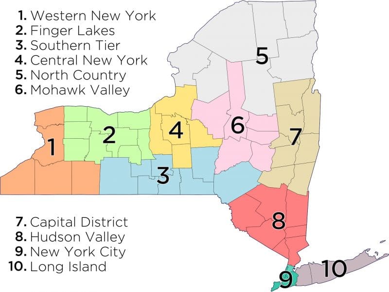 Regional New York State map