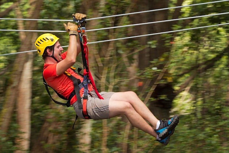 Ziplining in Hawaii during a trip to the United States