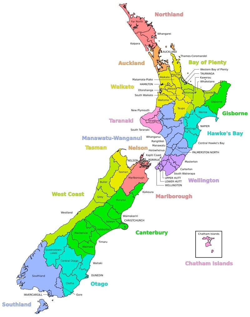 New Zealand hiking map
