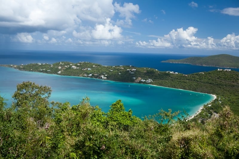 Magens Bay Beach View while hiking in St. Thomas