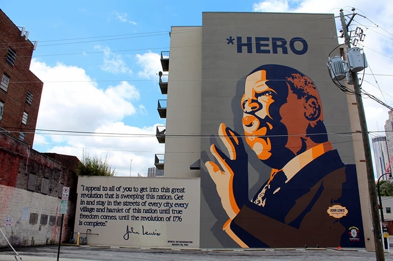 Seeing the Martin Luther King mural while visiting Atlanta, Georgia