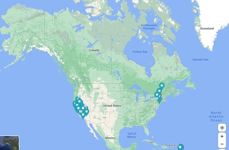 North America travel map