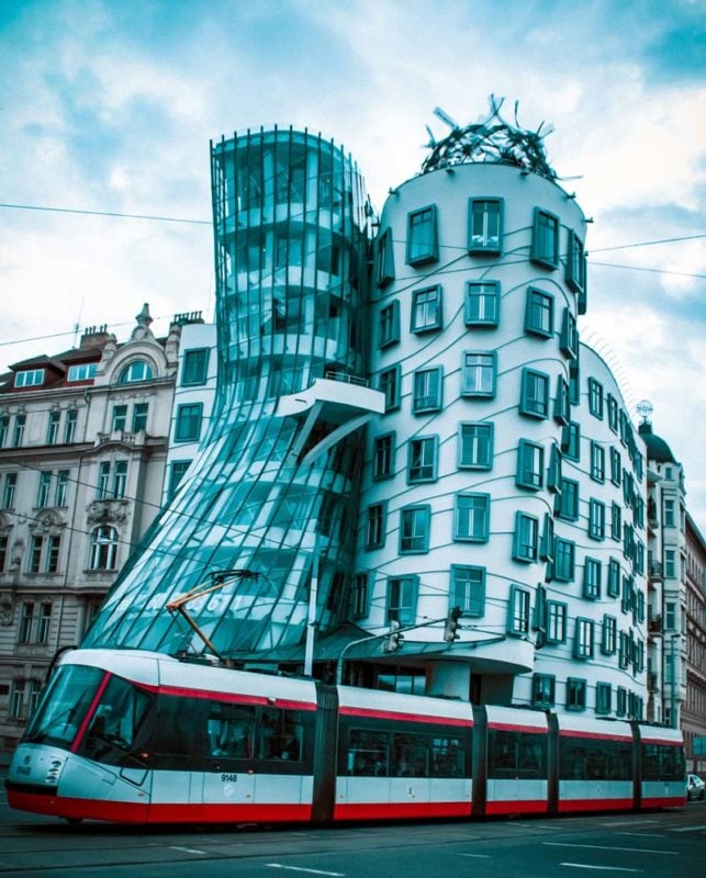 The Dancing House in New Town is a popular Prague attraction for solo travelers
