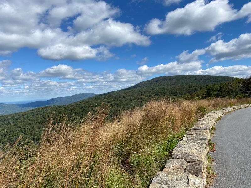 Views along Skyline Drive in Virginia on the ultimate solo road trip