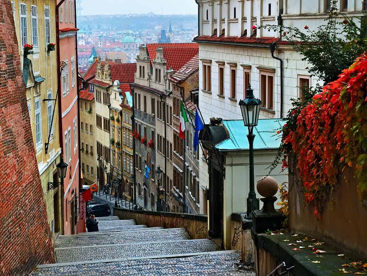 A street in Prague city centre.