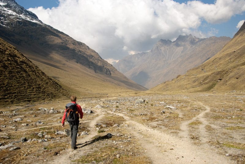 hiking the Inca Trail while traveling Peru