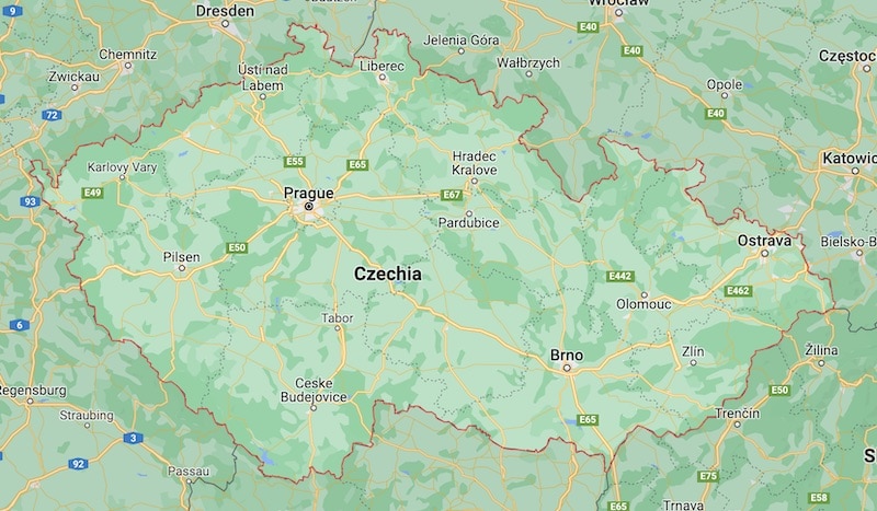 Czech Republic travel map