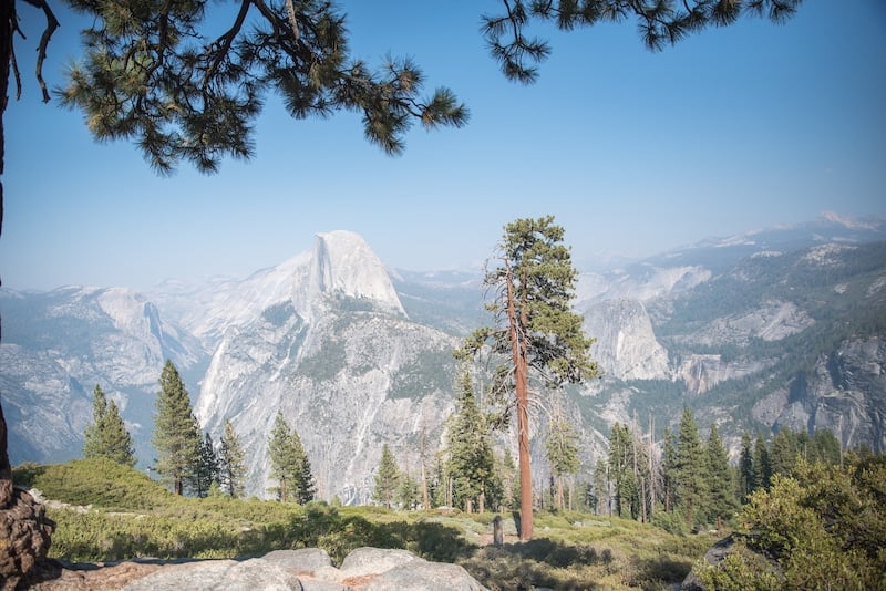A view of Yosemite's iconic Half Dome from Glacier Point