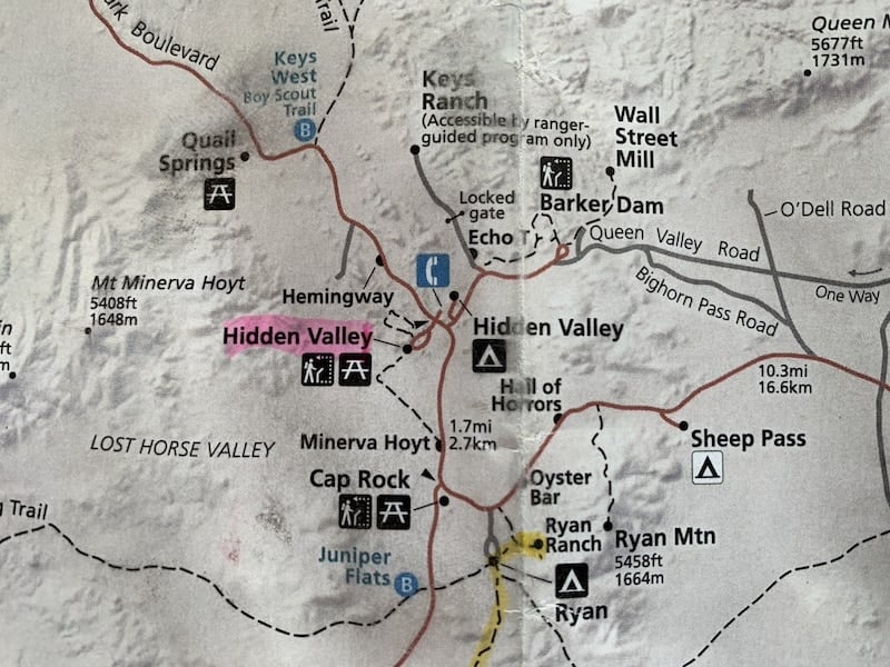 Hidden Valley Nature Trail map