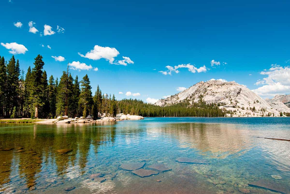View of Tenaya Lake at Yosemite National Park, USA.