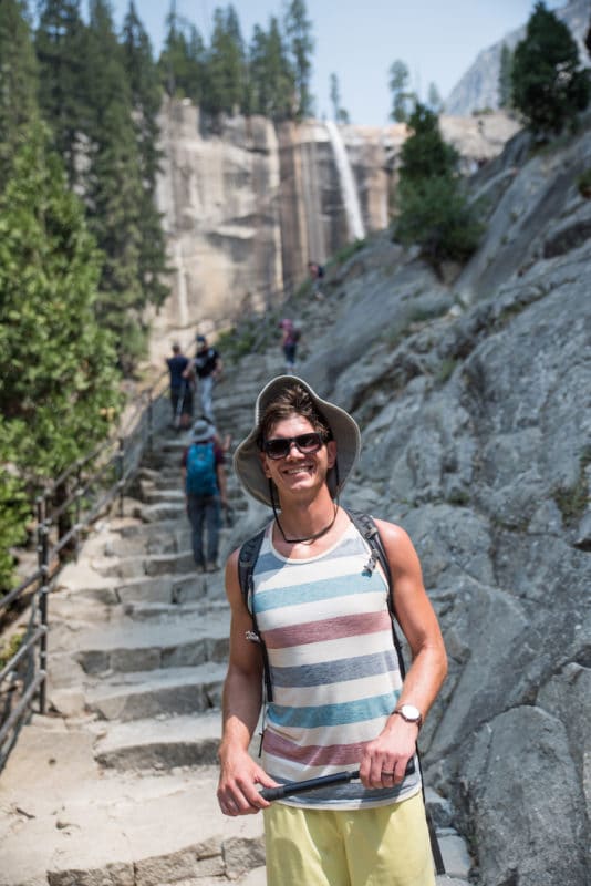The final leg of the giant staircase to Vernal Falls on the Mist Trail