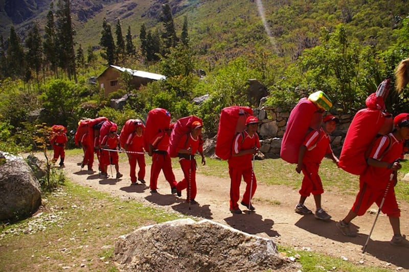 porters along the Inca Trail in Peru