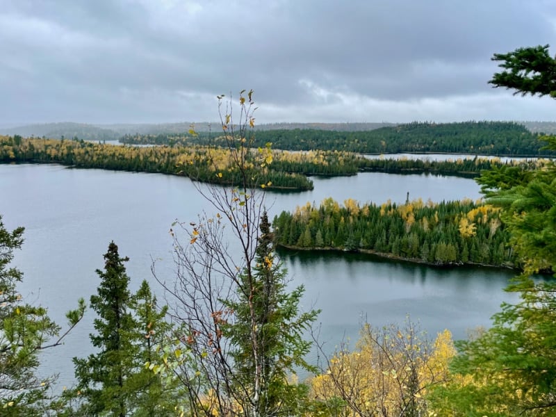 Hungry Jack and West Bearskin Lakes as seen from the Honeymoon Bluff Overlook Trail while hiking near Grand Marais MN