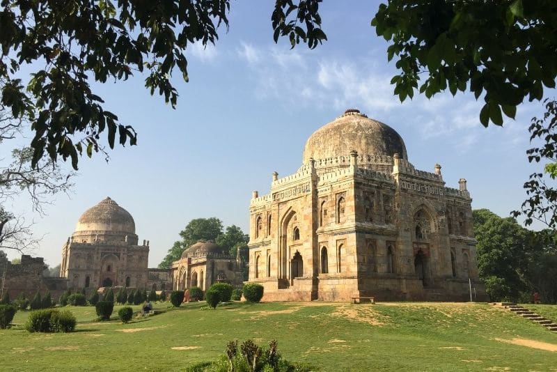 Buildings at Lodhi Gardens in New Delhi during solo travel in India