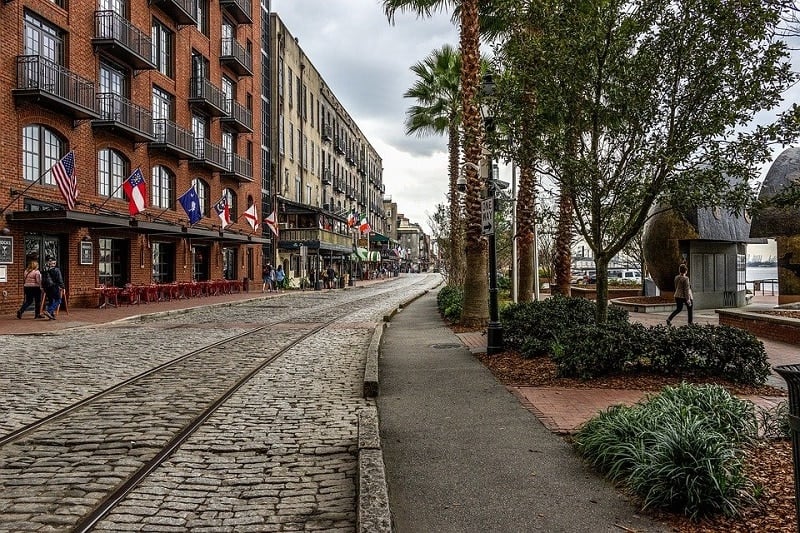 Cobblestoned streets of  Savannah, Georgia - one of the best solo trips in the US