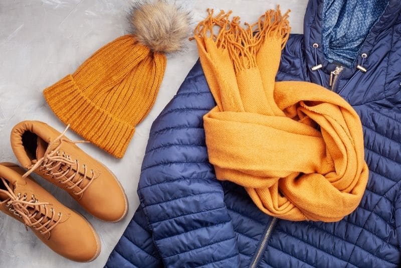 flatlay showcasing what to wear in New York in December