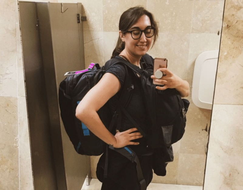 woman landing in Cancun Airport to begin life as a digital nomad