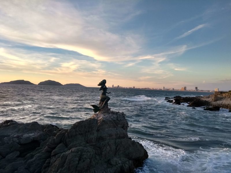 La Reina de los Mares mermaid statue in Mazatlán