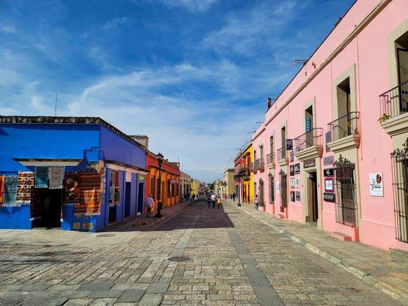 wandering the colorful Oaxaca Centro Historic during solo travel in Mexico