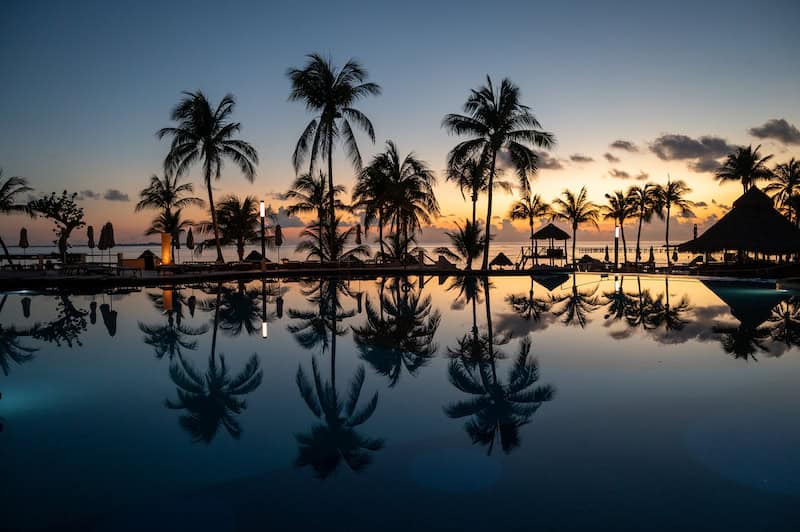 seeing on the sunrise during a trip to Cancun at the Grand Fiesta Americana Coral Beach