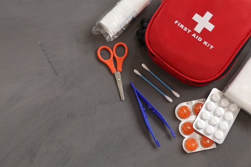 A first aid kit is one of the most important travel safety gear items