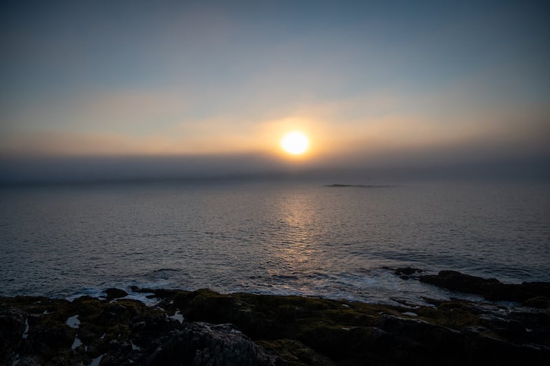 view over the Atlantic Ocean during an Acadia National Park sunrise hike