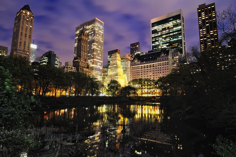 seeing Central Park at night during a Manhattan skyline tour
