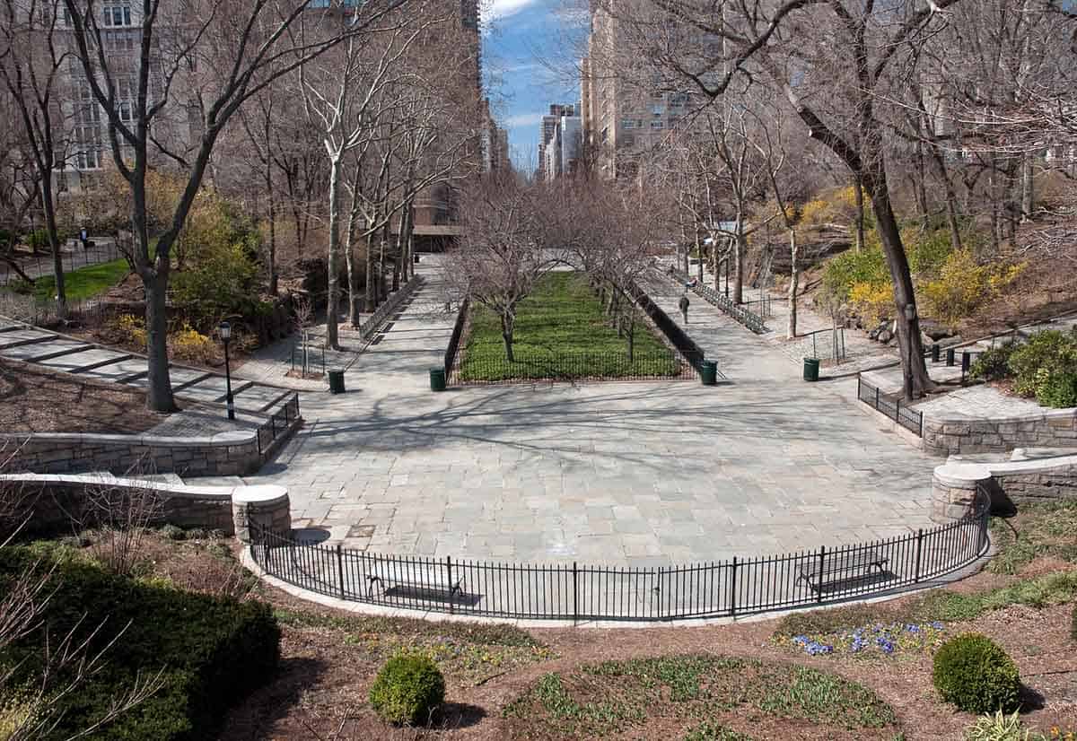 Carl Schurz Park along the East River in Manhattan, New York City.