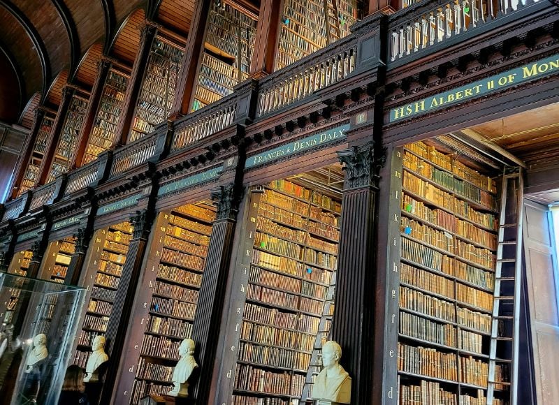 books in Trinity College Library in Dublin