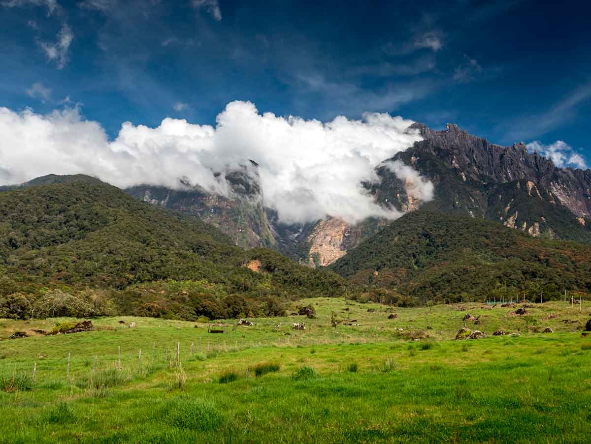 View of Kinabalu mountain in Malaysia.