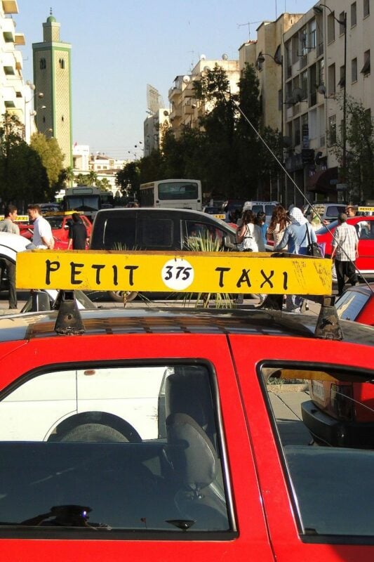 red Petit Taxi in Morocco